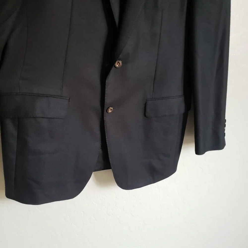 Samuelsohn 100% Cashmere Blazer Jacket Black Size Mens 42 Tall J.P.Tilford Italy
